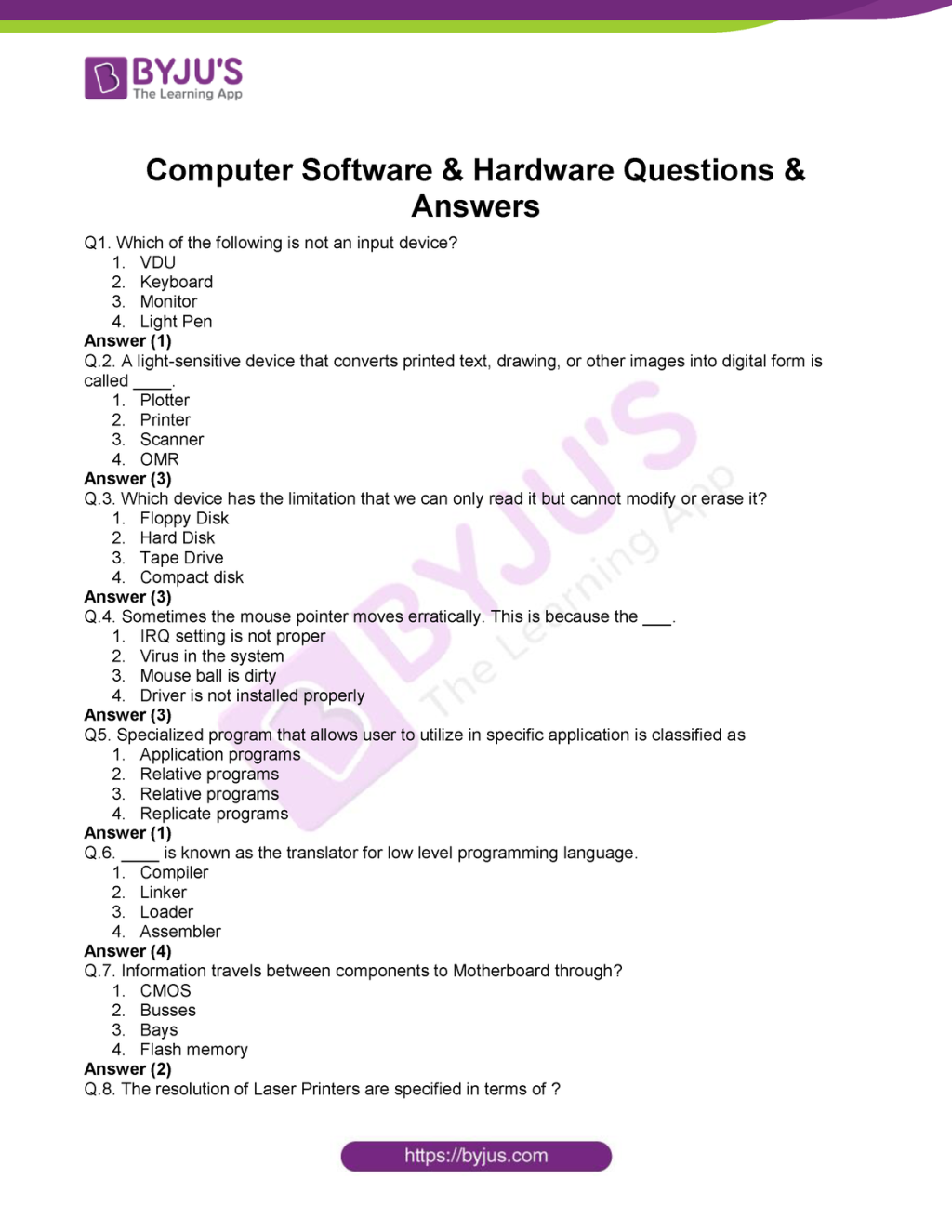 Picture of: Computer Hardware Software Questions Answers dfghs dhj hsdfksd
