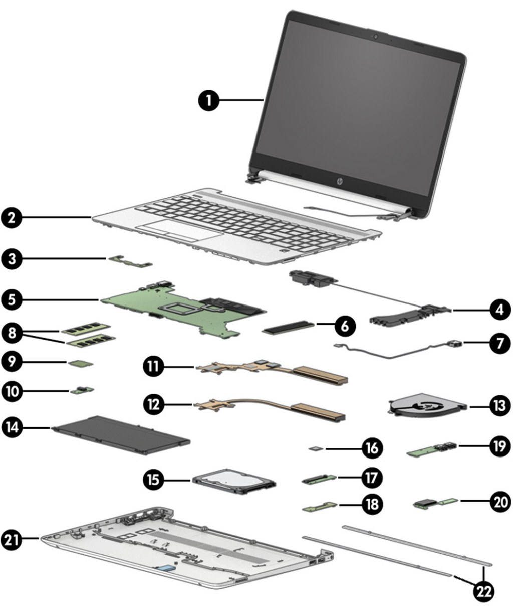 Picture of: HP /s Laptop PC – Illustrated parts  HP® Customer Support
