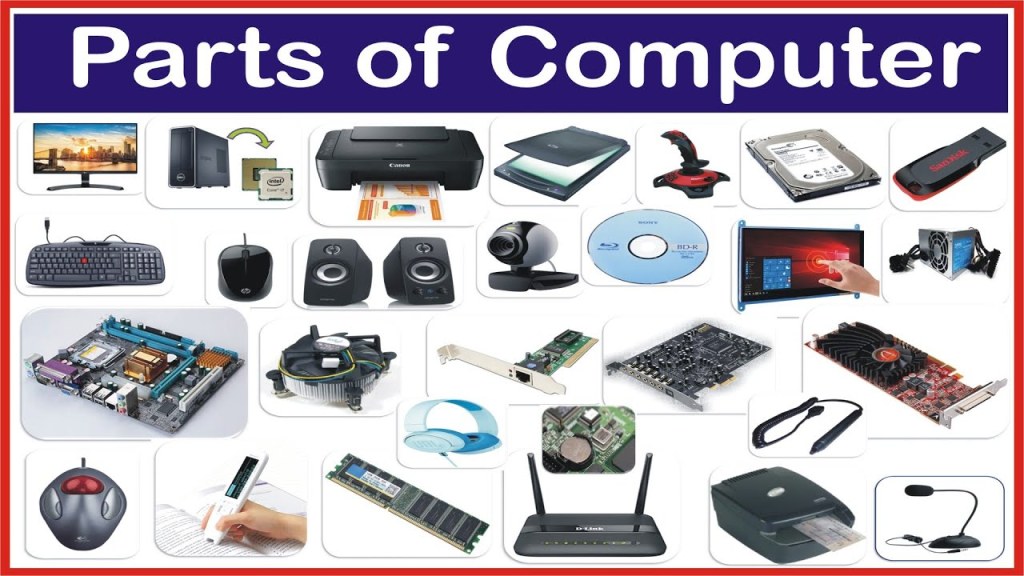 Picture of: parts of computer, computer parts name, computer all parts, learn computer  parts