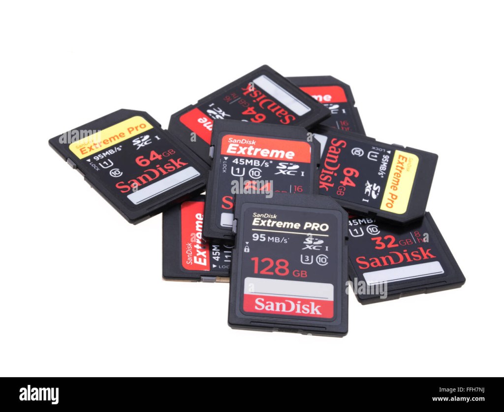 Picture of: SanDisk memory cards , flash memory data storage devices used in